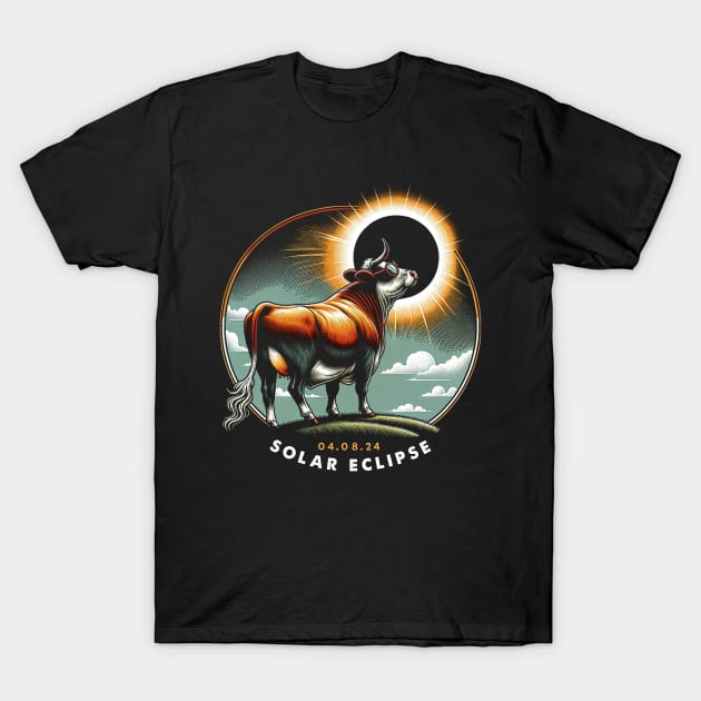 Sunlit Cow Eclipse: Fashionable Tee for Cow Lovers and Eclipses T-Shirt by ArtByJenX